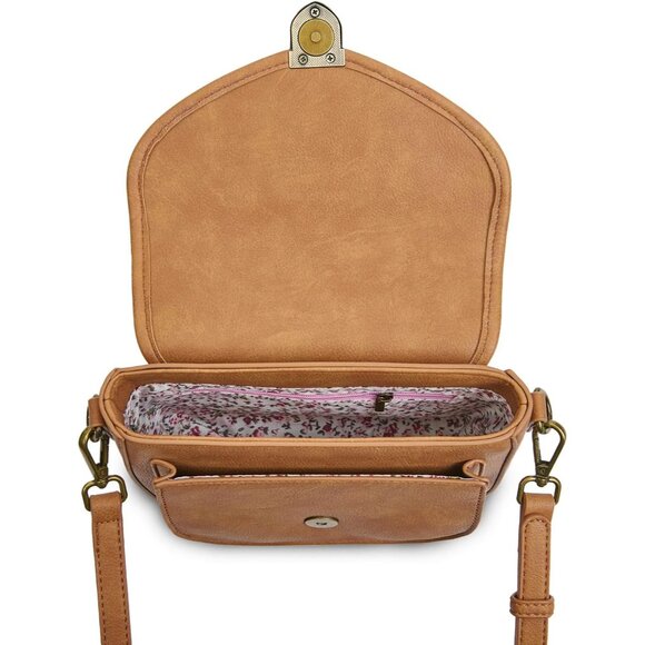 Scottish Harris Tweed Leather Mini Saddle Bag Chestnut Herringbone Adjustable St - Picture 4 of 7